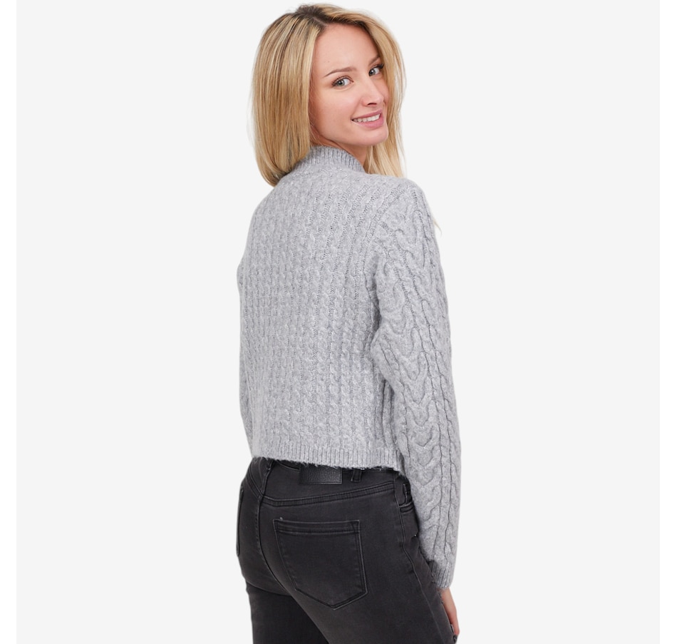 Image 101814_ALTMORE2.jpg, Product 101-814 / Price $95.00, Apricot Cable Knit Wrap-Over Mock Neck Jumper from Apricot on TSC.ca's Fashion department