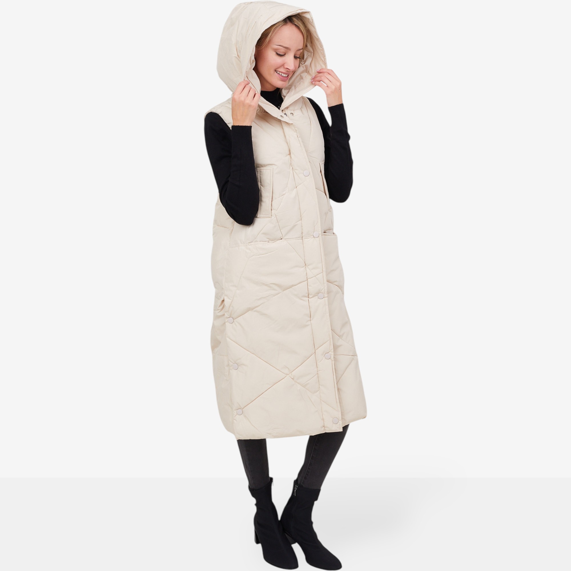 Apricot Panel Hooded Gilet - TSC.ca
