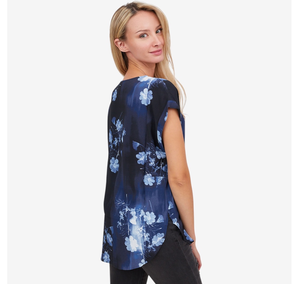 Image 101816_ALTMORE2.jpg, Product 101-816 / Price $65.00, Apricot Cyanotype Floral Turn Up Tee from Apricot on TSC.ca's Fashion department