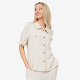 Legacy Roma Soft Linen Blend Short Sleeve Shirt Jacket 