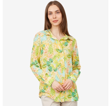 Product 101-828 / Price $119.99 , Legacy Lurex Leaves Tropical Viscose Shirt