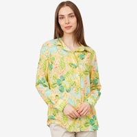 Legacy Lurex Leaves Tropical Viscose Shirt