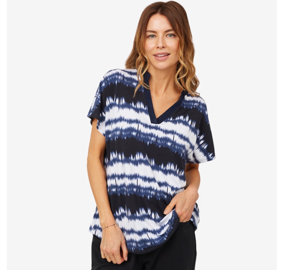 Image 101830_DEMSE.jpg, Product 101-830 / Price $39.88, Legacy Hi Compact Viscose V-Neck Short Sleeve Top from Legacy on TSC.ca's Fashion department