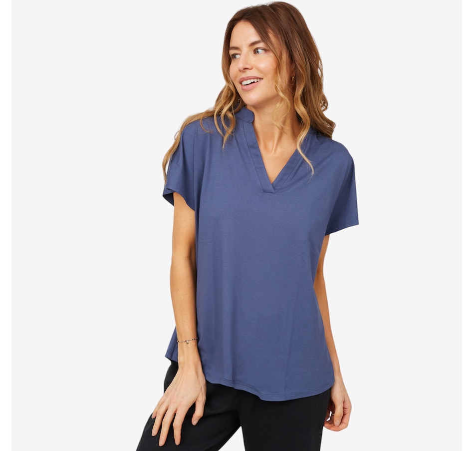 Image 101830_ID.jpg, Product 101-830 / Price $39.88, Legacy Hi Compact Viscose V-Neck Short Sleeve Top from Legacy on TSC.ca's Fashion department