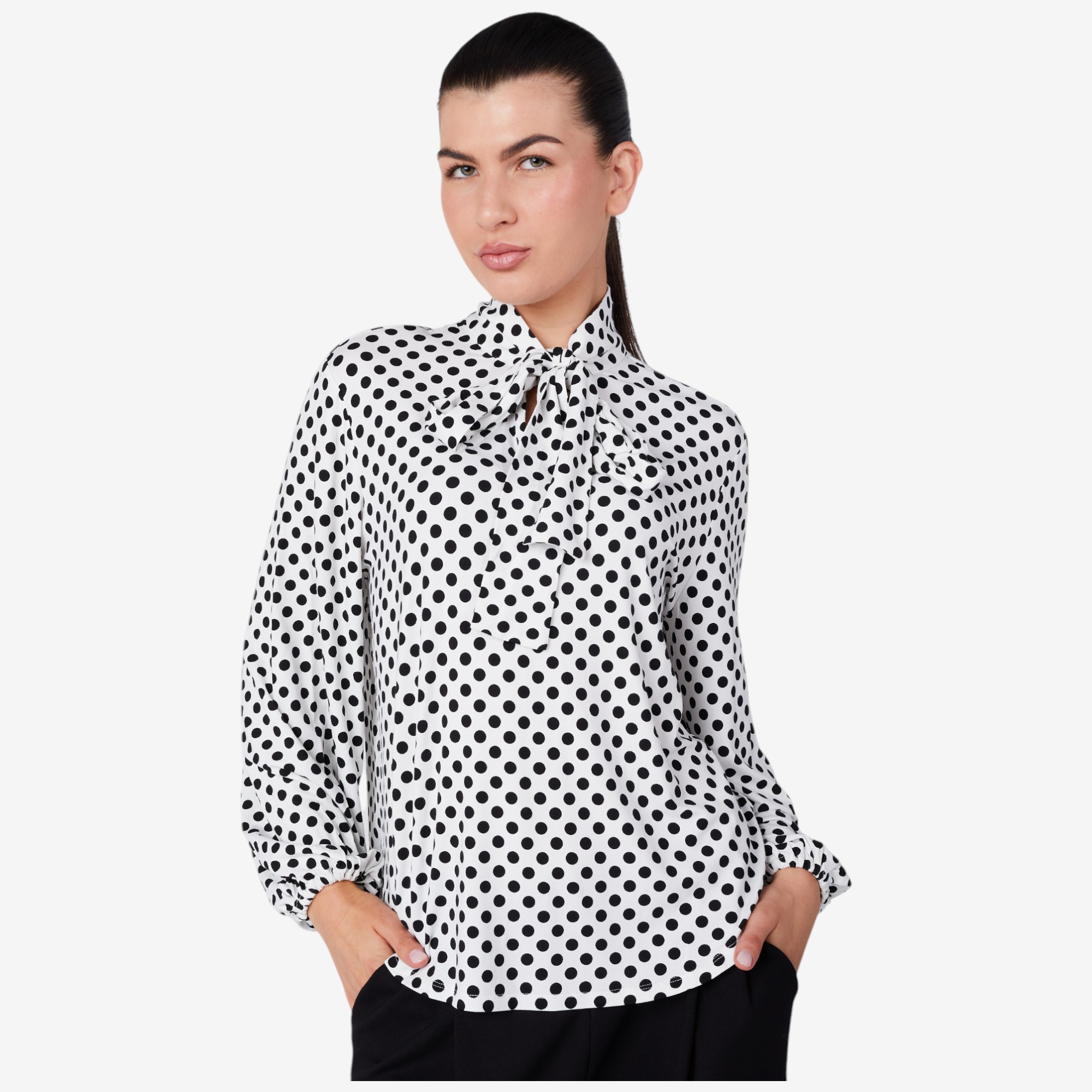 Stacy London Pullover Jersey Bow Blouse - TSC.ca