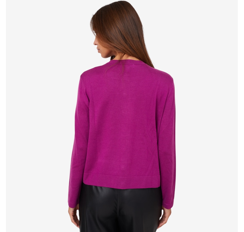 Image 101854_ALTMORE2.jpg, Product 101-854 / Price $120.00, Stacy London Ruffle Cardigan with Faux Pearl Buttons from by Stacy London on TSC.ca's Fashion department