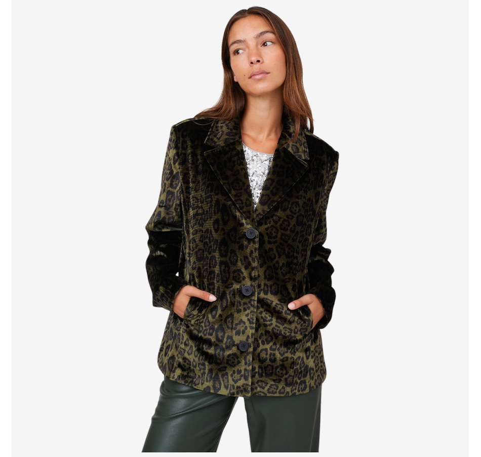 Image 101857_FORAL.jpg, Product 101-857 / Price $170.00, Stacy London Single Breasted Velvet Blazer from by Stacy London on TSC.ca's Fashion department