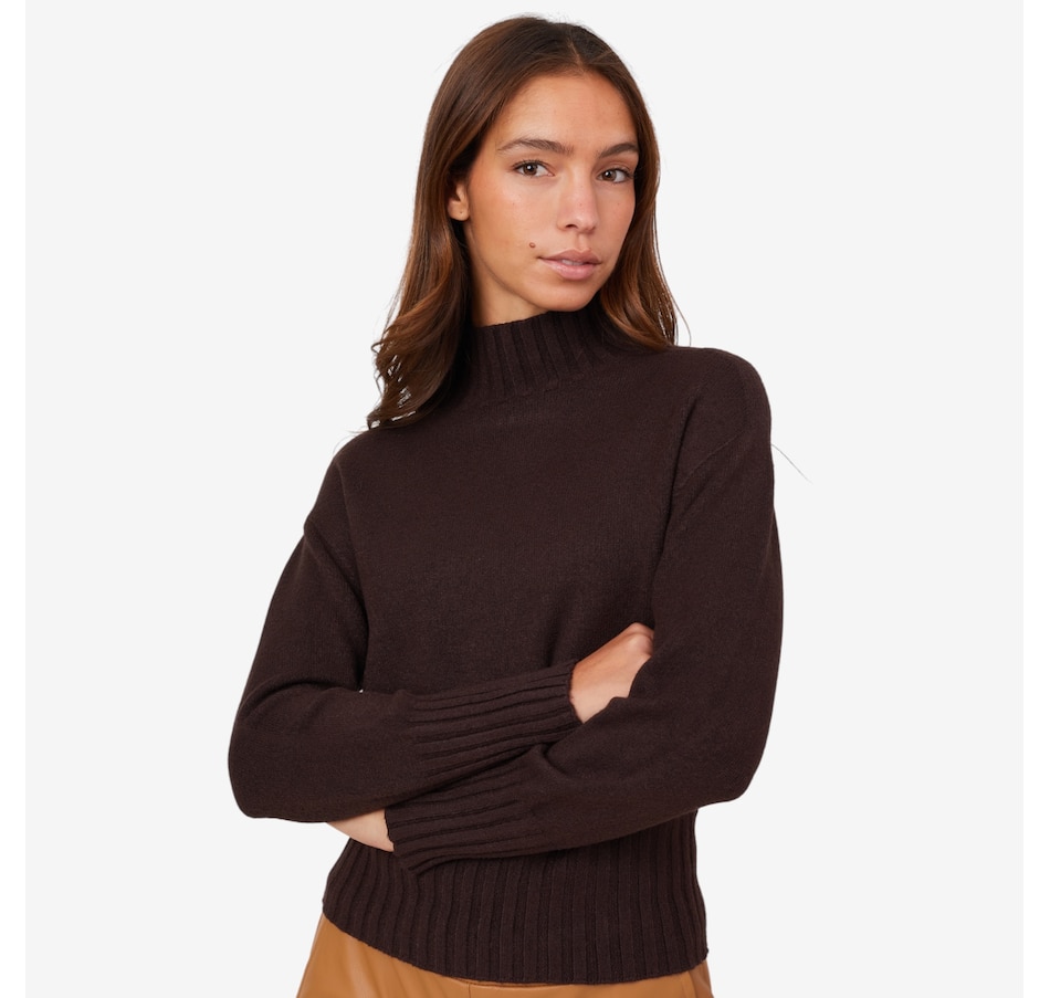 Image 101883_BRN.jpg, Product 101-883 / Price $59.88, Astrid Mockneck Sweater with Ribbed Details from Astrid on TSC.ca's Fashion department