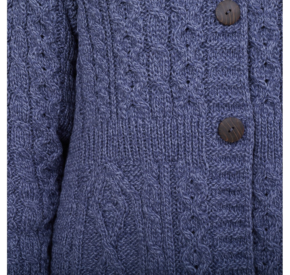 Image 101897_ALTMORE5.jpg, Product 101-897 / Price $159.99, Aran Woollen Mills A-Line Merino Diamond and Cable Cardigan from Aran Woollen Mills on TSC.ca's Fashion department