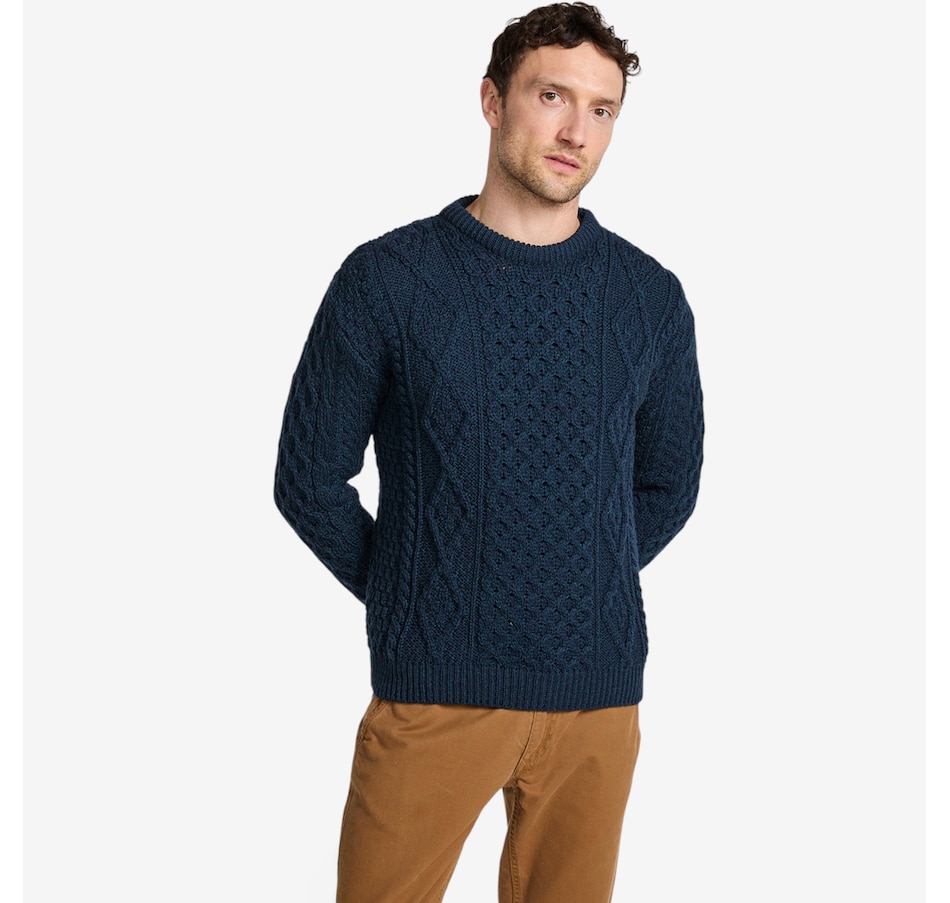 Image 101898_NVY.jpg, Product 101-898 / Price $84.99, Aran Woollen Mills Unisex Classic Heritage Aran Sweater from Aran Woollen Mills on TSC.ca's Fashion department