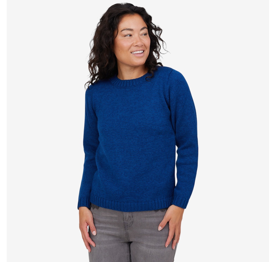 Image 101902_DPB.jpg, Product 101-902 / Price $150.00, Aran Woollen Mills Plain Stitch Crewneck Sweater from Aran Woollen Mills on TSC.ca's Fashion department