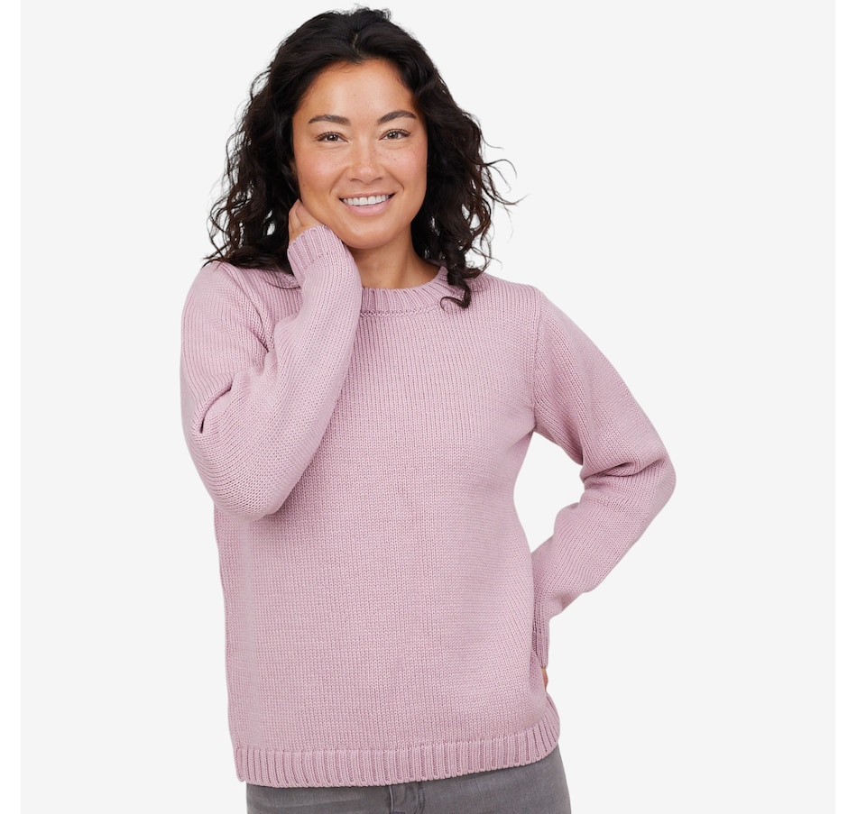 Image 101902_WNRSE.jpg, Product 101-902 / Price $150.00, Aran Woollen Mills Plain Stitch Crewneck Sweater from Aran Woollen Mills on TSC.ca's Fashion department