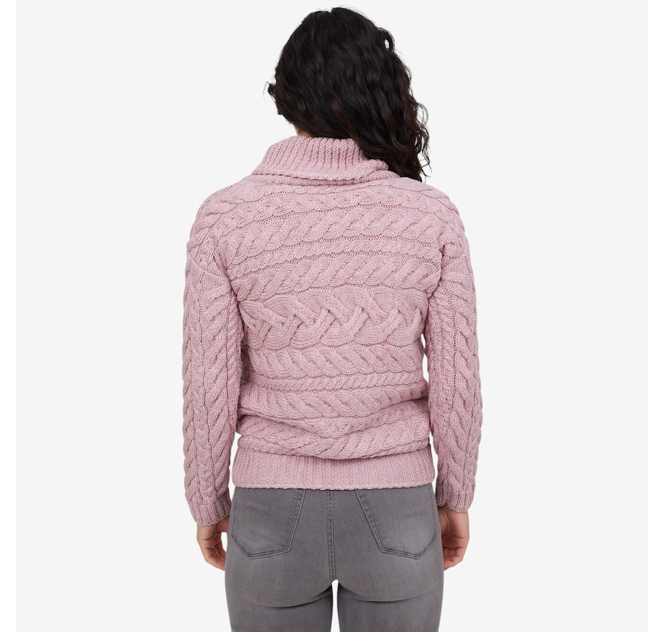 Image 101904_ALTMORE4.jpg, Product 101-904 / Price $149.99, Aran Woollen Mills Horizontal Cable Pattern Cowl Neck Sweater from Aran Woollen Mills on TSC.ca's Fashion department