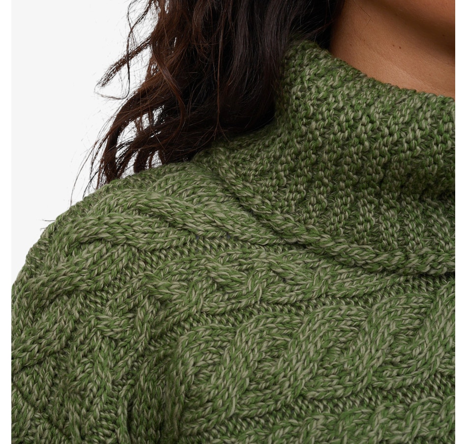 Image 101904_ALTMORE5.jpg, Product 101-904 / Price $149.99, Aran Woollen Mills Horizontal Cable Pattern Cowl Neck Sweater from Aran Woollen Mills on TSC.ca's Fashion department
