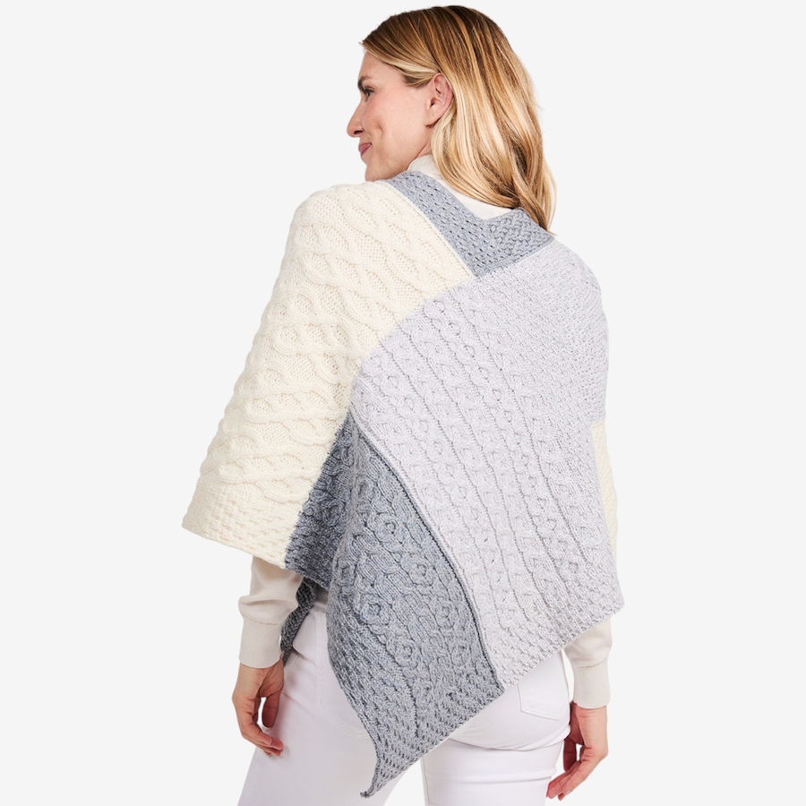 Image 101906_ALTMORE3.jpg, Product 101-906 / Price $150.00, Aran Woolen Mills Patchwork Poncho from Aran Woollen Mills on TSC.ca's Fashion department