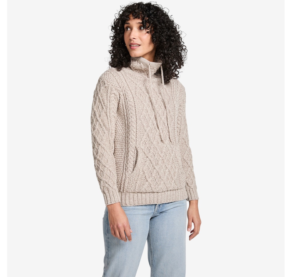 Image 101908_TDOAT.jpg, Product 101-908 / Price $154.99, Aran Woollen Mills Drawstring Sweater with Pouch Pocket from Aran Woollen Mills on TSC.ca's Fashion department