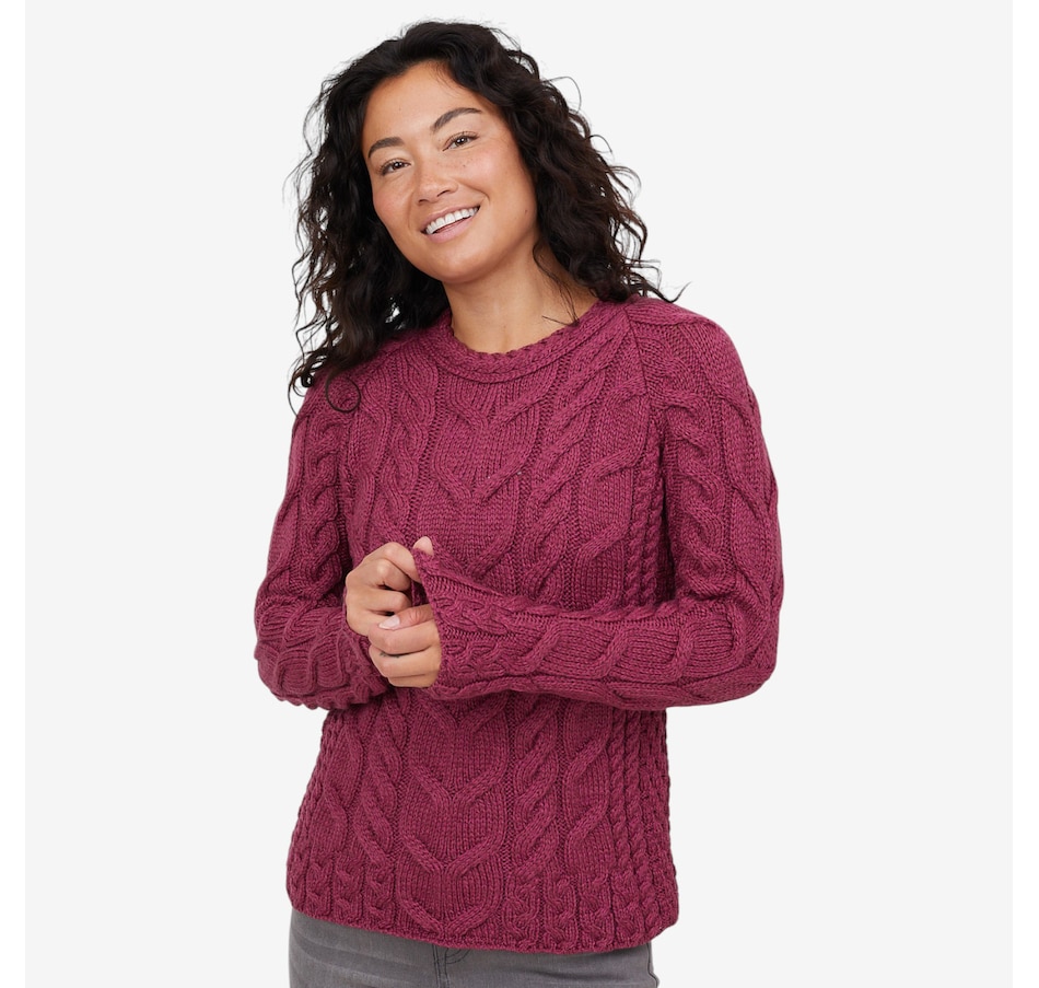 Image 101909_ALTMORE3.jpg, Product 101-909 / Price $149.99, Aran Woollen Mills Multi Cable Knit Raglan Sweater from Aran Woollen Mills on TSC.ca's Fashion department