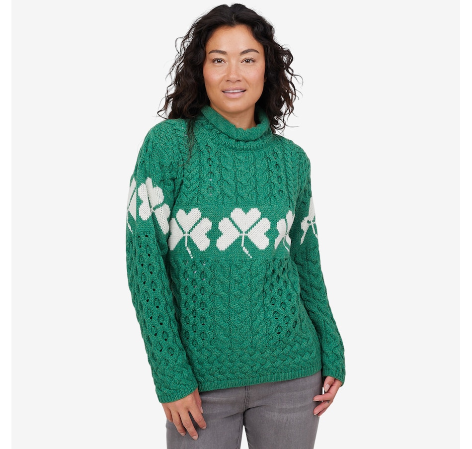 Image 101910_ALTMORE2.jpg, Product 101-910 / Price $134.99, Aran Woollen Mills Shamrock Sweater from Aran Woollen Mills on TSC.ca's Fashion department