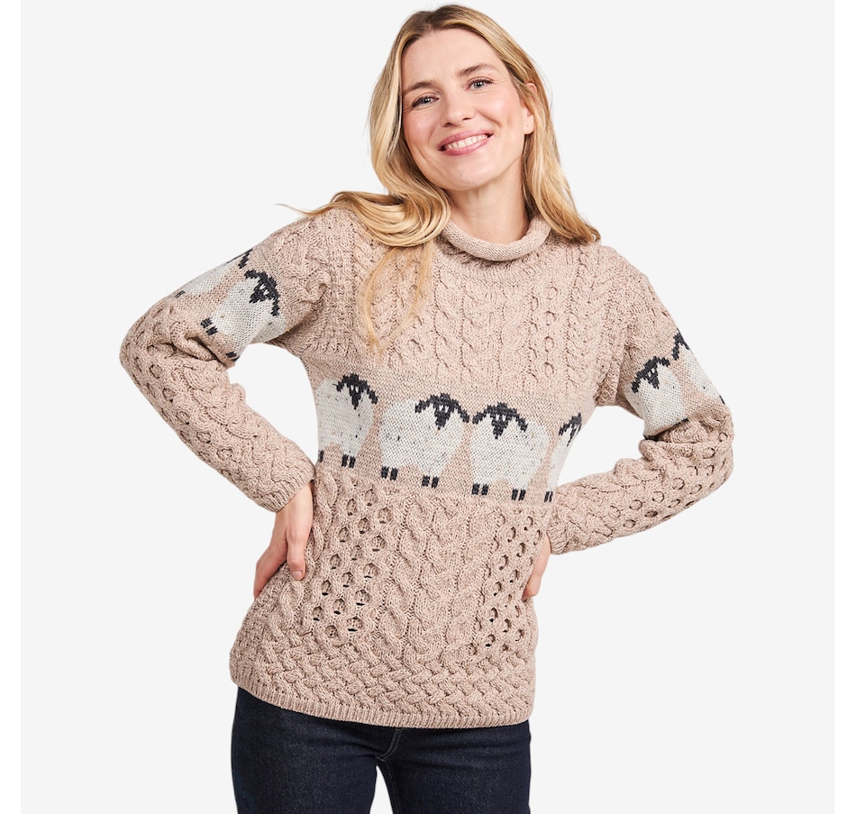 Image 101911_BGE.jpg, Product 101-911 / Price $134.99, Aran Woollen Mills Sheep Sweater from Aran Woollen Mills on TSC.ca's Fashion department