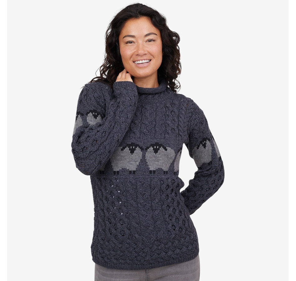 Image 101911_CHR.jpg, Product 101-911 / Price $134.99, Aran Woollen Mills Sheep Sweater from Aran Woollen Mills on TSC.ca's Fashion department