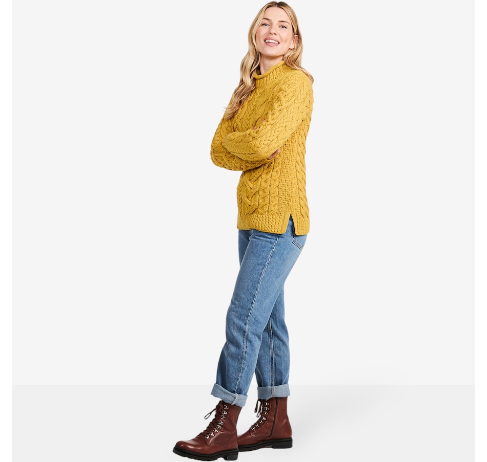 Image 101912_ALTMORE5.jpg, Product 101-912 / Price $134.99, Aran Woollen Mills Asymmetrical Rollneck Sweater from Aran Woollen Mills on TSC.ca's Fashion department