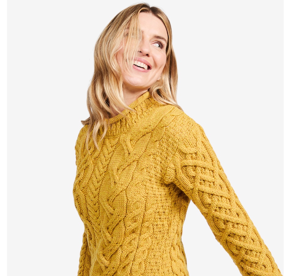 Image 101912_YEL.jpg, Product 101-912 / Price $134.99, Aran Woollen Mills Asymmetrical Rollneck Sweater from Aran Woollen Mills on TSC.ca's Fashion department