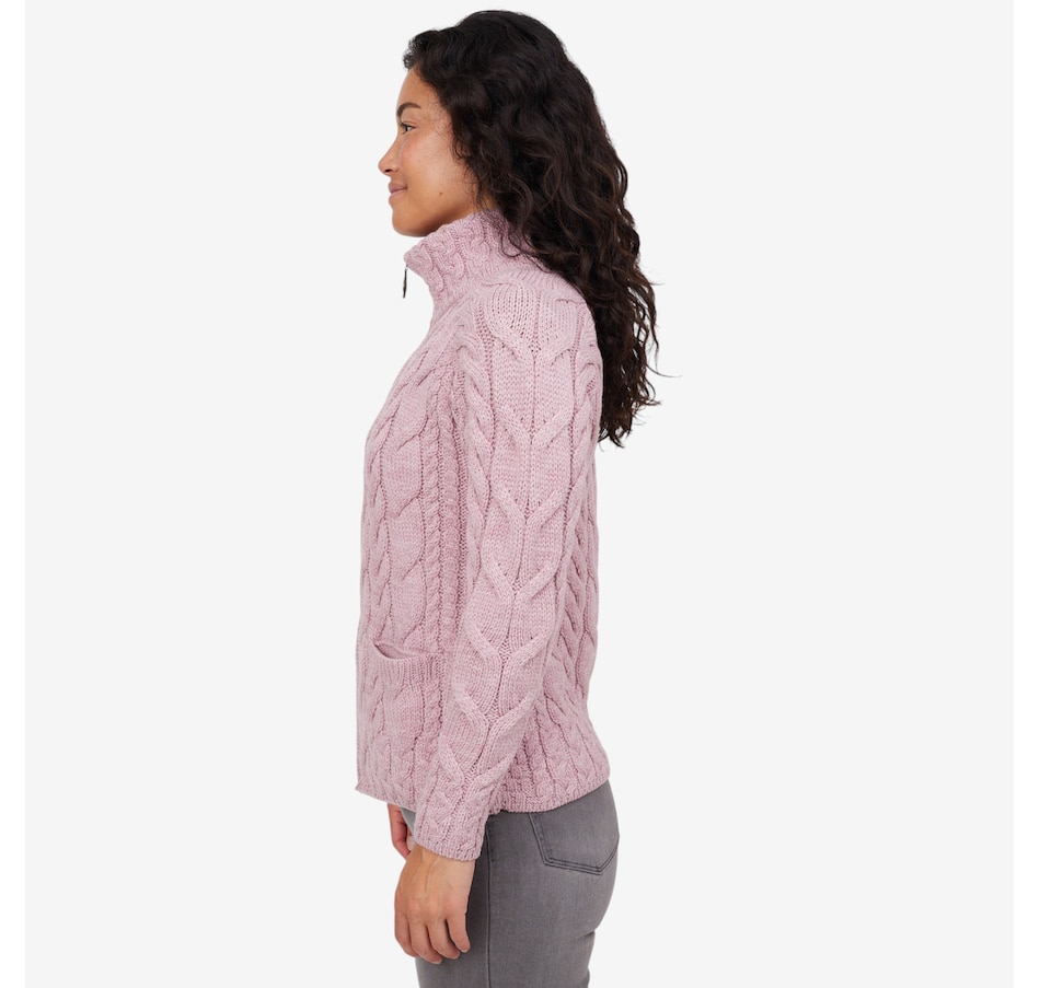 Image 101913_ALTMORE5.jpg, Product 101-913 / Price $149.99, Aran Woollen Mills Relaxed Aran Cardigan with Full Zip from Aran Woollen Mills on TSC.ca's Fashion department