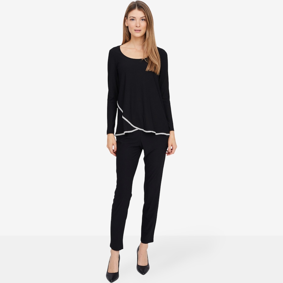 Image 101985_BLK.jpg, Product 101-985 / Price $19.33, Nina Leonard 2-Piece Tulip Hem Top and Slim Leg Pant from Nina Leonard on TSC.ca's Fashion department