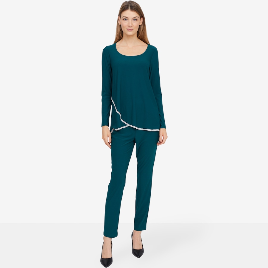 Image 101985_EMR.jpg, Product 101-985 / Price $19.33, Nina Leonard 2-Piece Tulip Hem Top and Slim Leg Pant from Nina Leonard on TSC.ca's Fashion department