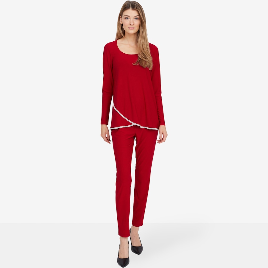 Image 101985_SCA.jpg, Product 101-985 / Price $19.33, Nina Leonard 2-Piece Tulip Hem Top and Slim Leg Pant from Nina Leonard on TSC.ca's Fashion department