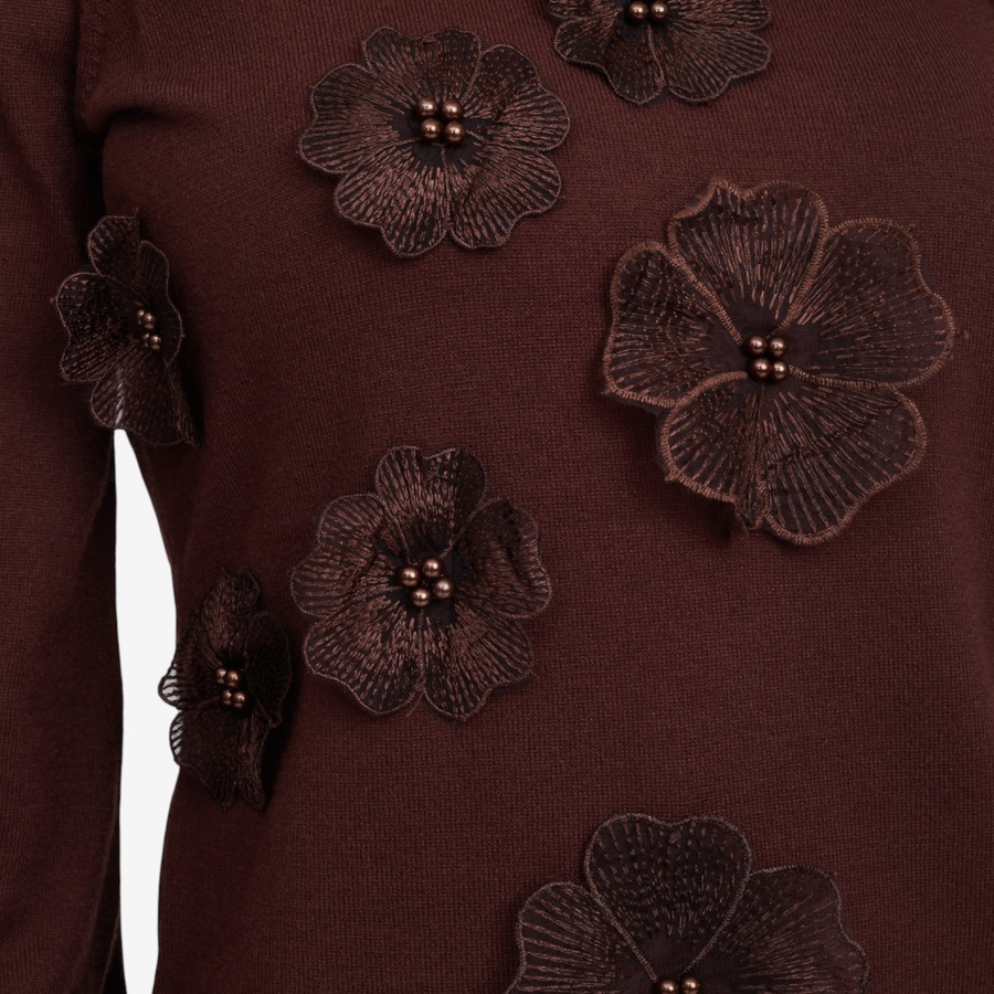 Image 101993_ALTMORE4.jpg, Product 101-993 / Price $34.88, Nina Leonard Balloon Sleeve Sweater with 3D Floral Design from Nina Leonard on TSC.ca's Fashion department