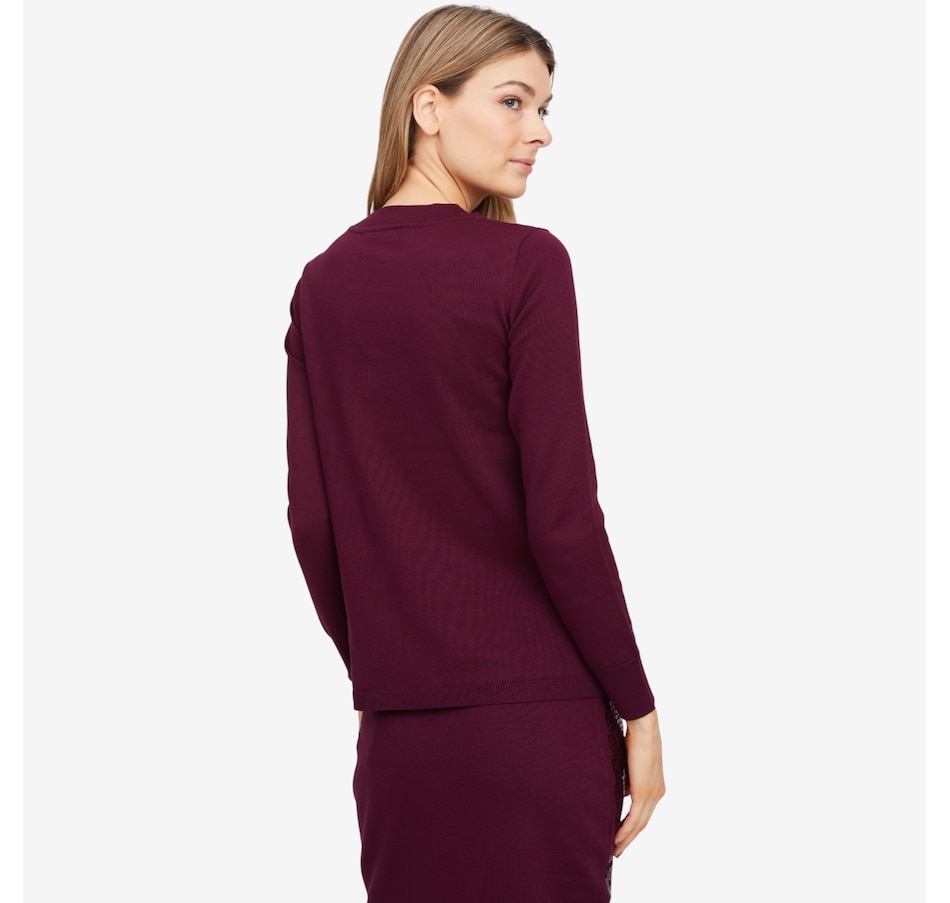 Image 101995_ALTMORE2.jpg, Product 101-995 / Price $79.99, Nina Leonard Mock Neck Sweater with Sequin Overlay from Nina Leonard on TSC.ca's Fashion department