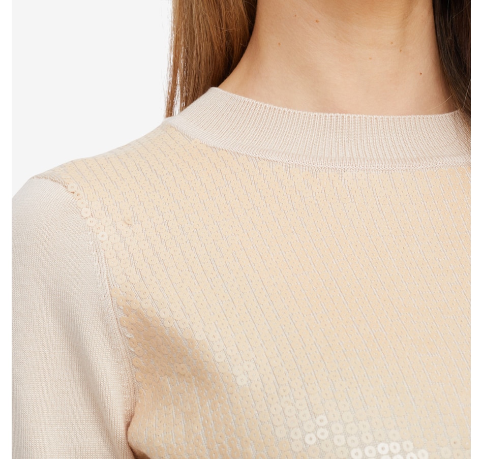 Image 101995_ALTMORE4.jpg, Product 101-995 / Price $79.99, Nina Leonard Mock Neck Sweater with Sequin Overlay from Nina Leonard on TSC.ca's Fashion department