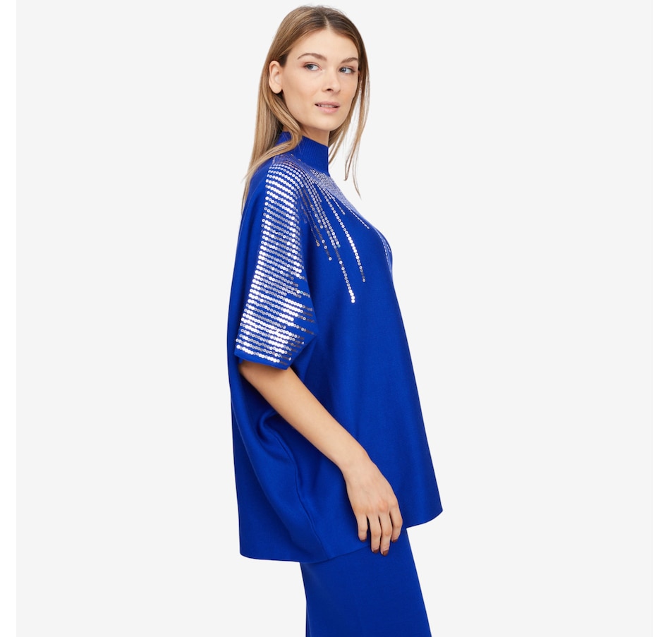 Image 101998_ALTMORE3.jpg, Product 101-998 / Price $69.99, Nina Leonard Oversized Mock Neck Boxy Sweater with Sequin Detail from Nina Leonard on TSC.ca's Fashion department