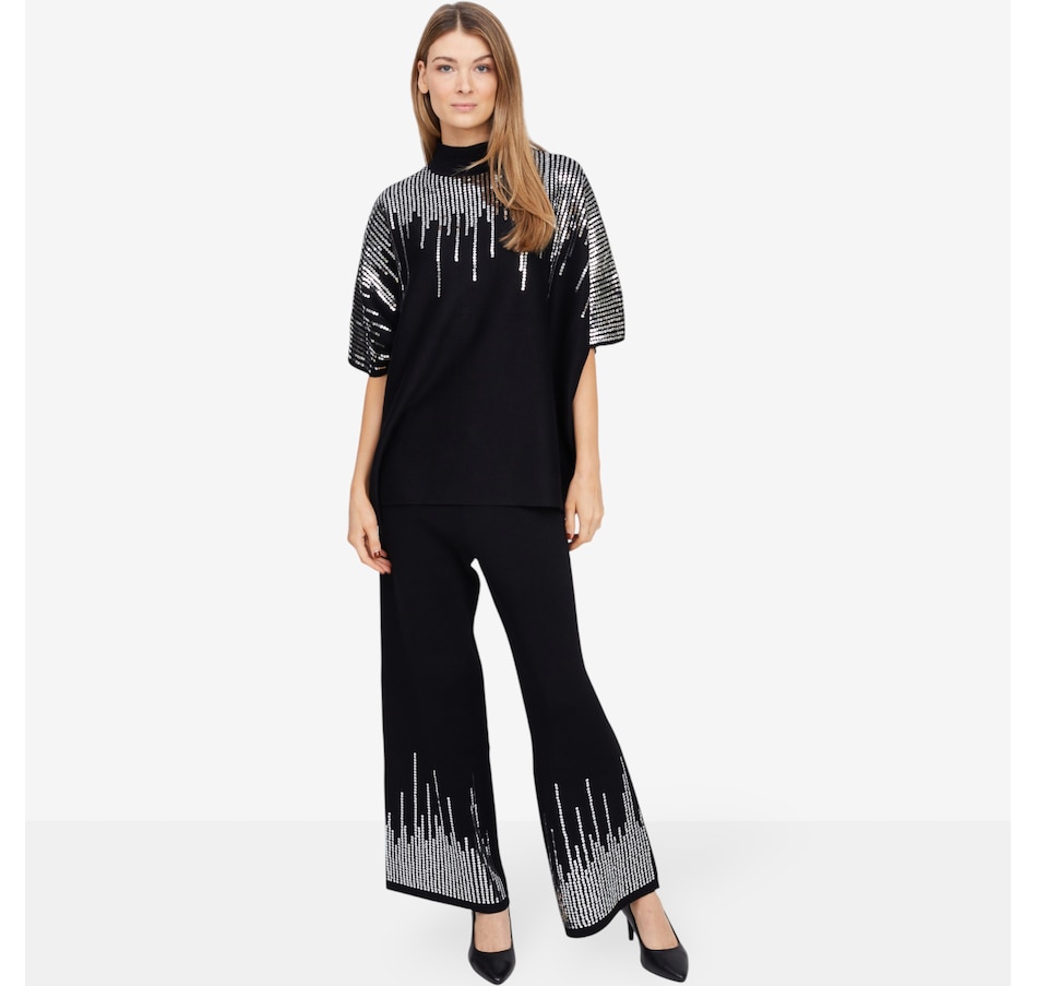 Image 101999_ALTMORE4.jpg, Product 101-999 / Price $79.99, Nina Leonard Wide Leg Pant with Sequin Detail from Nina Leonard on TSC.ca's Fashion department