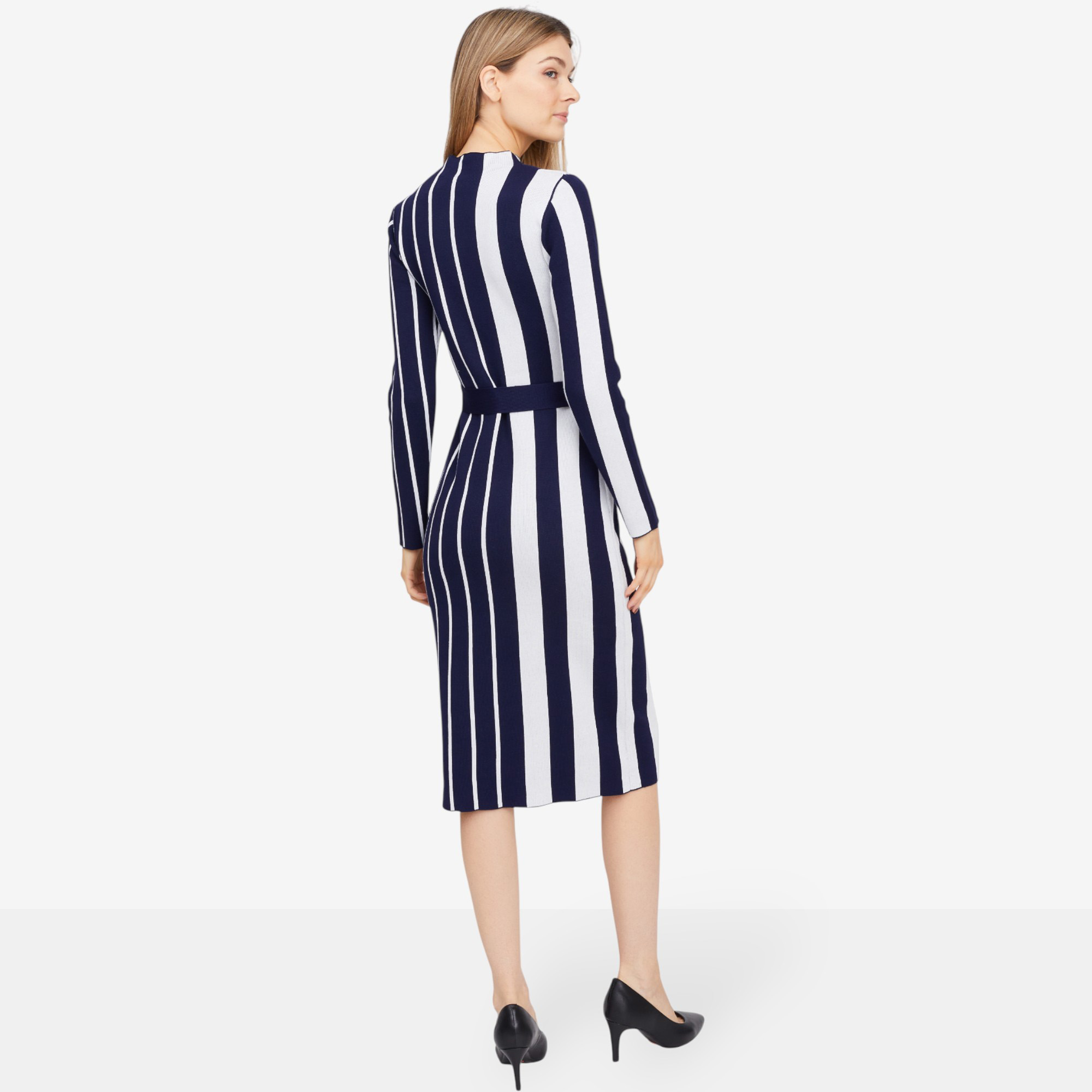 Nina Leonard Mixed Stripe Jacquard Sweater Dress - TSC.ca