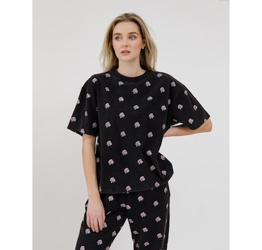 Brunette The Label All-Over Flower Boxy Tee