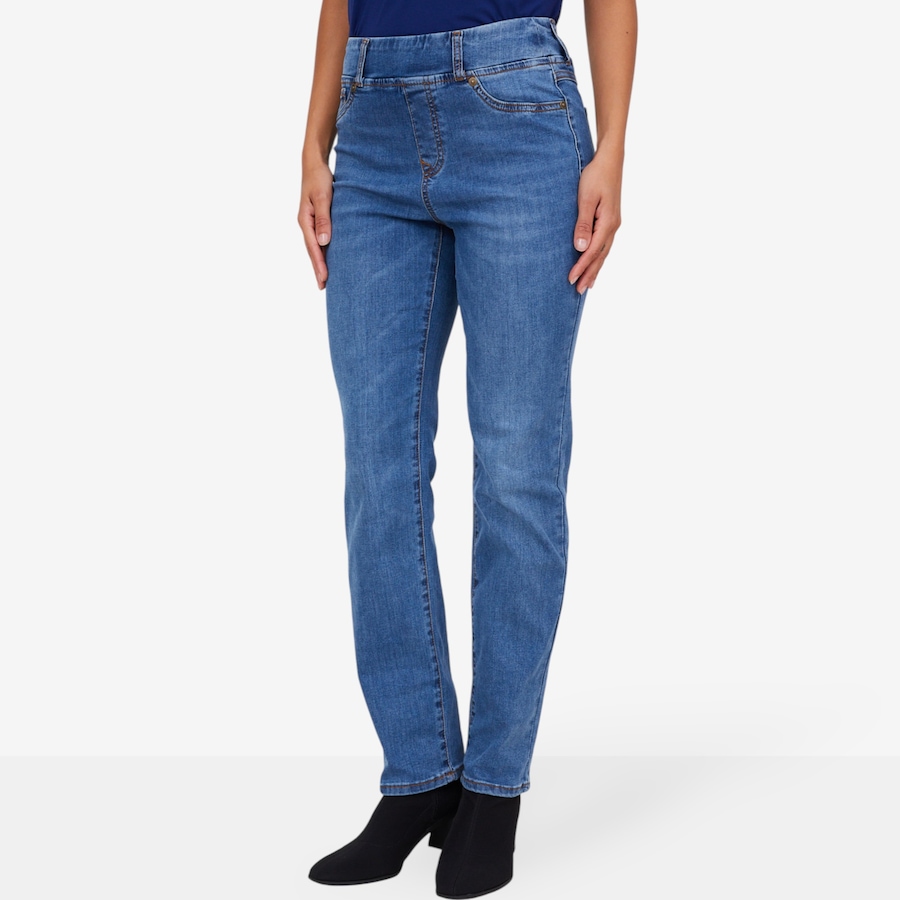 Image 102038_MDTNE.jpg, Product 102-038 / Price $64.88, Diane Gilman Coolmax Shaper Straight Leg Jean from DG2 by Diane Gilman on TSC.ca's Fashion department