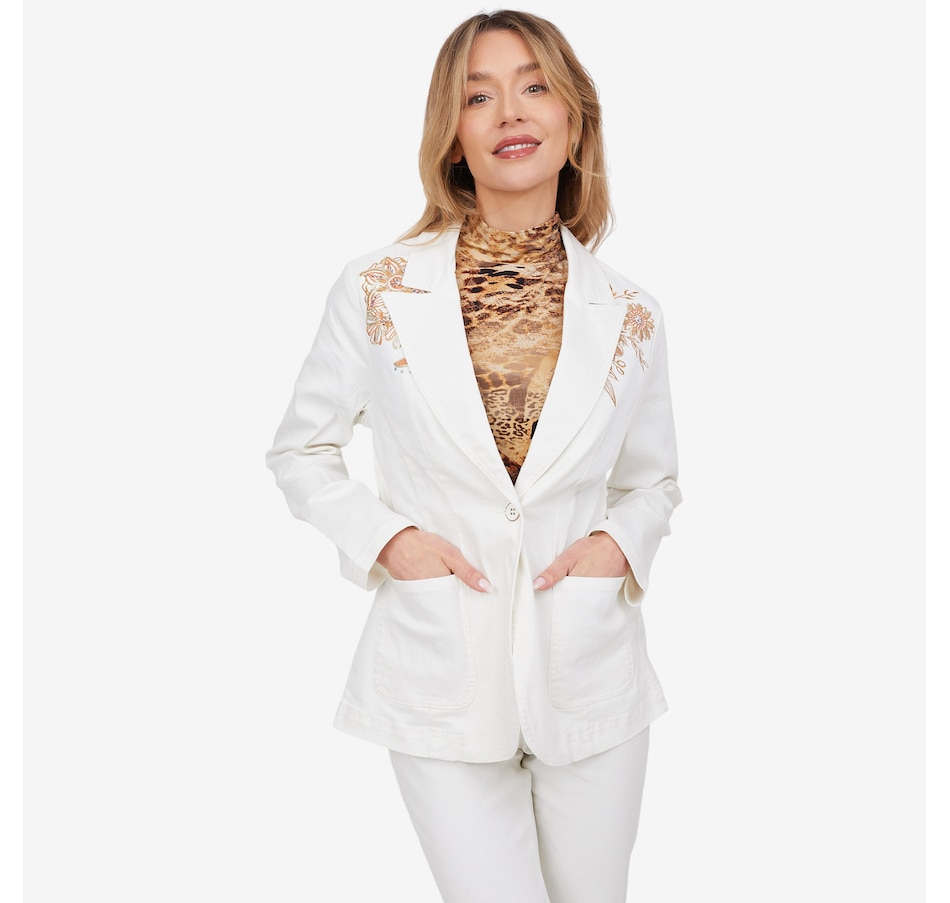 Image 102044_ALTMORE1.jpg, Product 102-044 / Price $59.33, Diane Gilman Embellished New Classic Stretch Denim Blazer from DG2 by Diane Gilman on TSC.ca's Fashion department