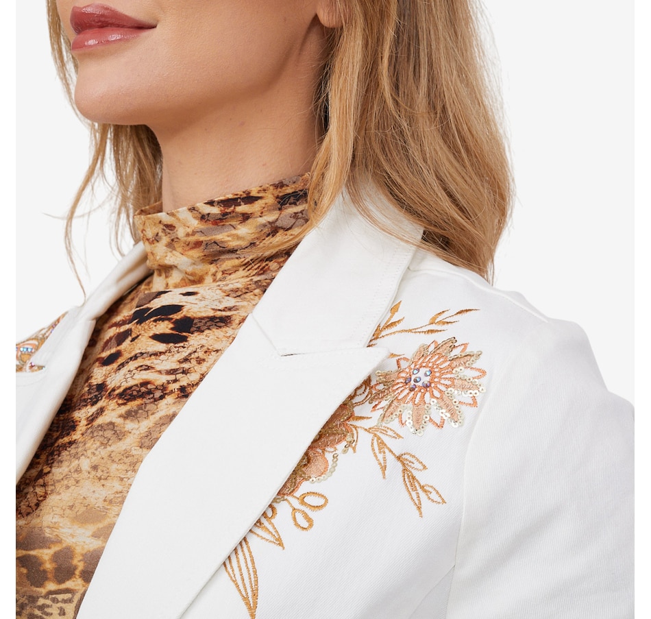 Image 102044_ALTMORE2.jpg, Product 102-044 / Price $59.33, Diane Gilman Embellished New Classic Stretch Denim Blazer from DG2 by Diane Gilman on TSC.ca's Fashion department