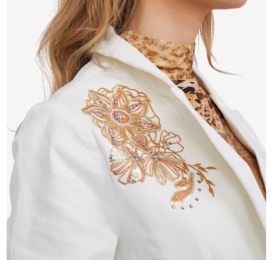 Image 102044_ALTMORE3.jpg, Product 102-044 / Price $59.33, Diane Gilman Embellished New Classic Stretch Denim Blazer from DG2 by Diane Gilman on TSC.ca's Fashion department