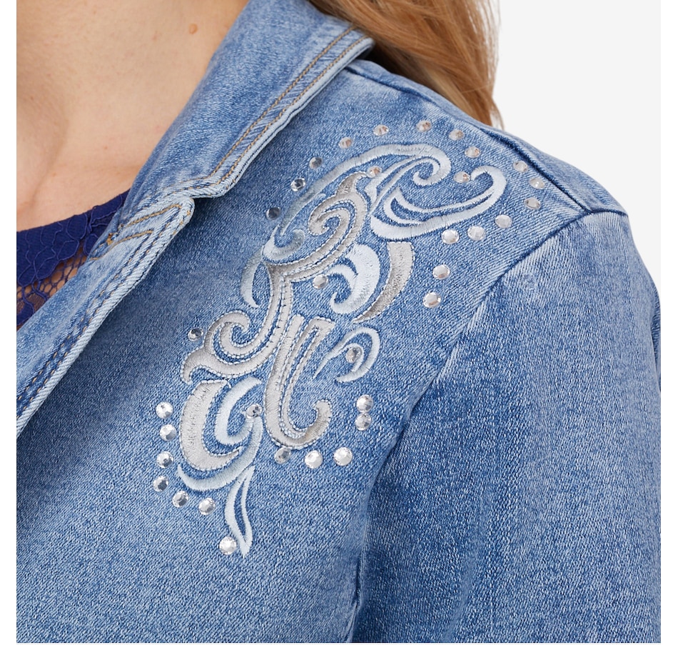 Image 102044_ALTMORE5.jpg, Product 102-044 / Price $59.33, Diane Gilman Embellished New Classic Stretch Denim Blazer from DG2 by Diane Gilman on TSC.ca's Fashion department