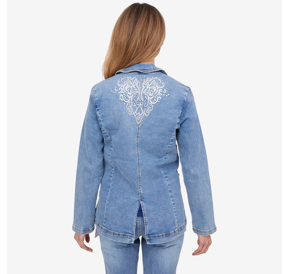 Image 102044_ALTMORE6.jpg, Product 102-044 / Price $59.33, Diane Gilman Embellished New Classic Stretch Denim Blazer from DG2 by Diane Gilman on TSC.ca's Fashion department