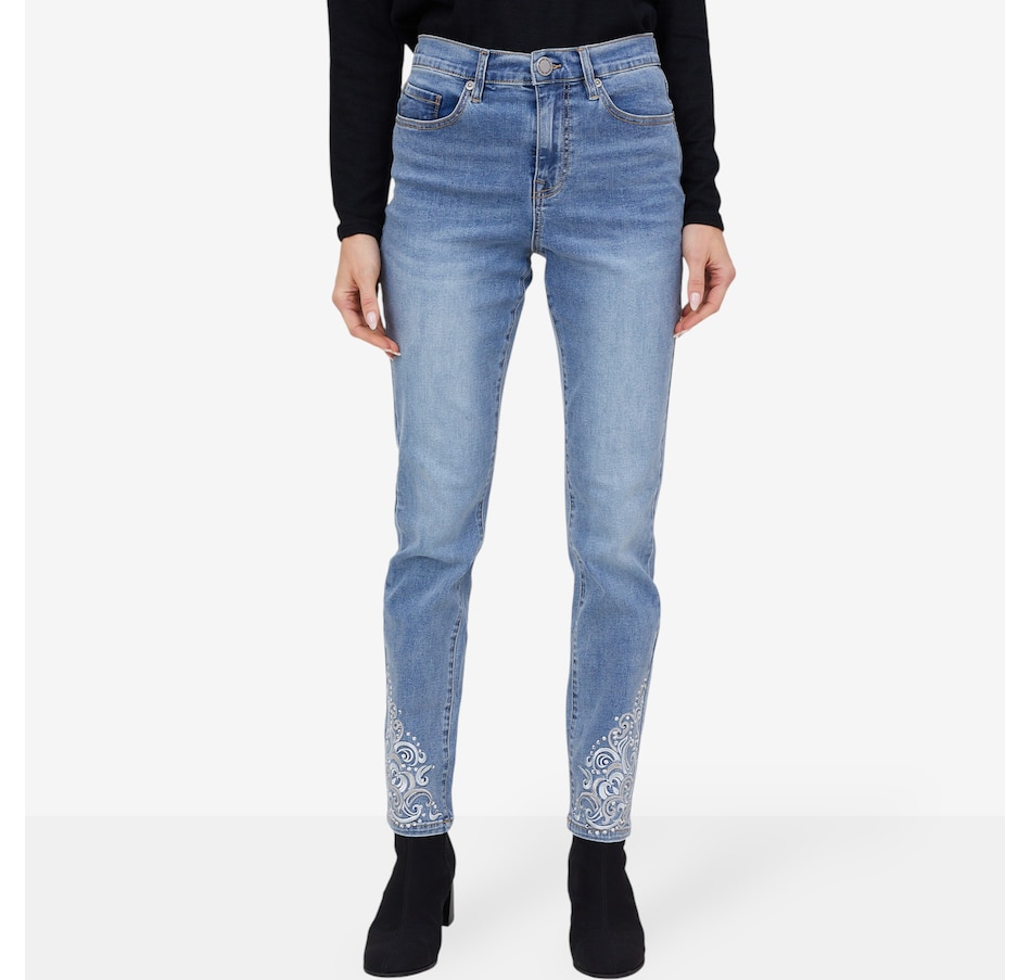 Image 102045_CHA.jpg, Product 102-045 / Price $74.88, Diane Gilman New Classic Stretch Embellished Skinny Jean from DG2 by Diane Gilman on TSC.ca's Fashion department