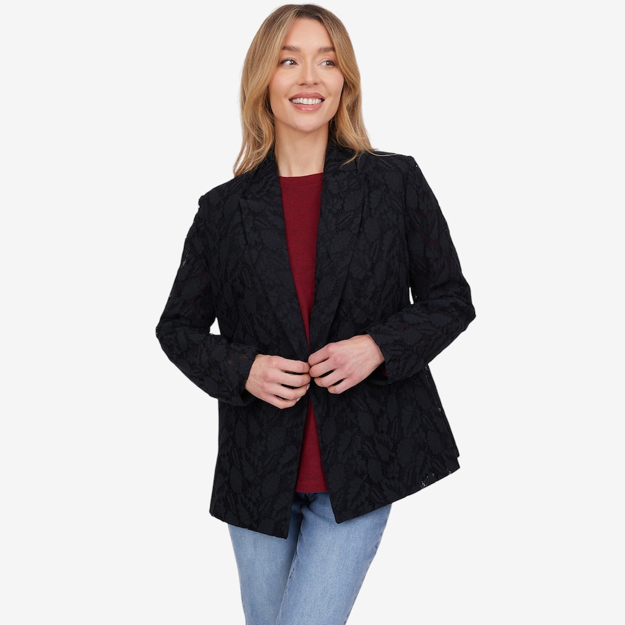 Image 102047_ALTMORE6.jpg, Product 102-047 / Price $84.88, Diane Gilman Lace Peak Lapel Blazer from DG2 by Diane Gilman on TSC.ca's Fashion department