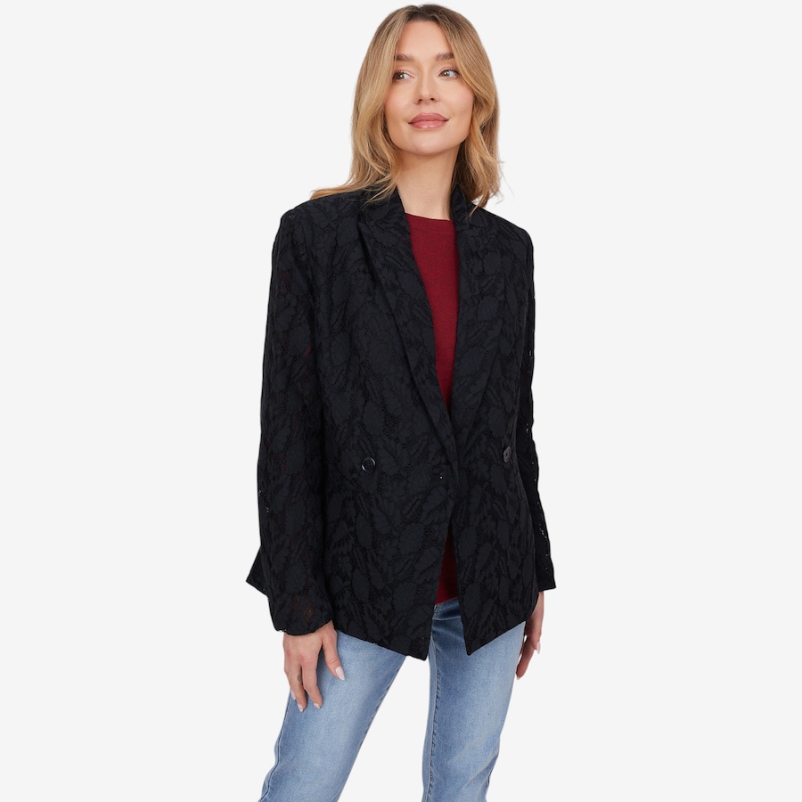 Image 102047_BLK.jpg, Product 102-047 / Price $84.88, Diane Gilman Lace Peak Lapel Blazer from DG2 by Diane Gilman on TSC.ca's Fashion department