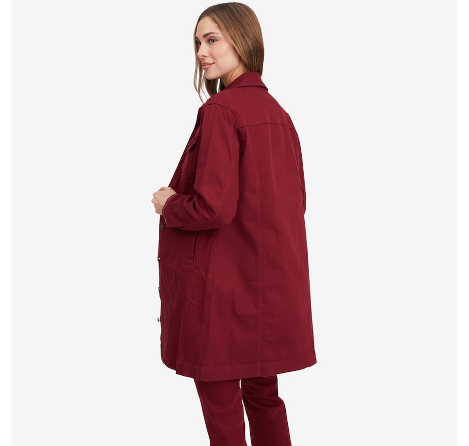 Image 102053_ALTMORE1.jpg, Product 102-053 / Price $149.90, Diane Gilman New Classic Stretch Longline Denim Car Coat from DG2 by Diane Gilman on TSC.ca's Fashion department