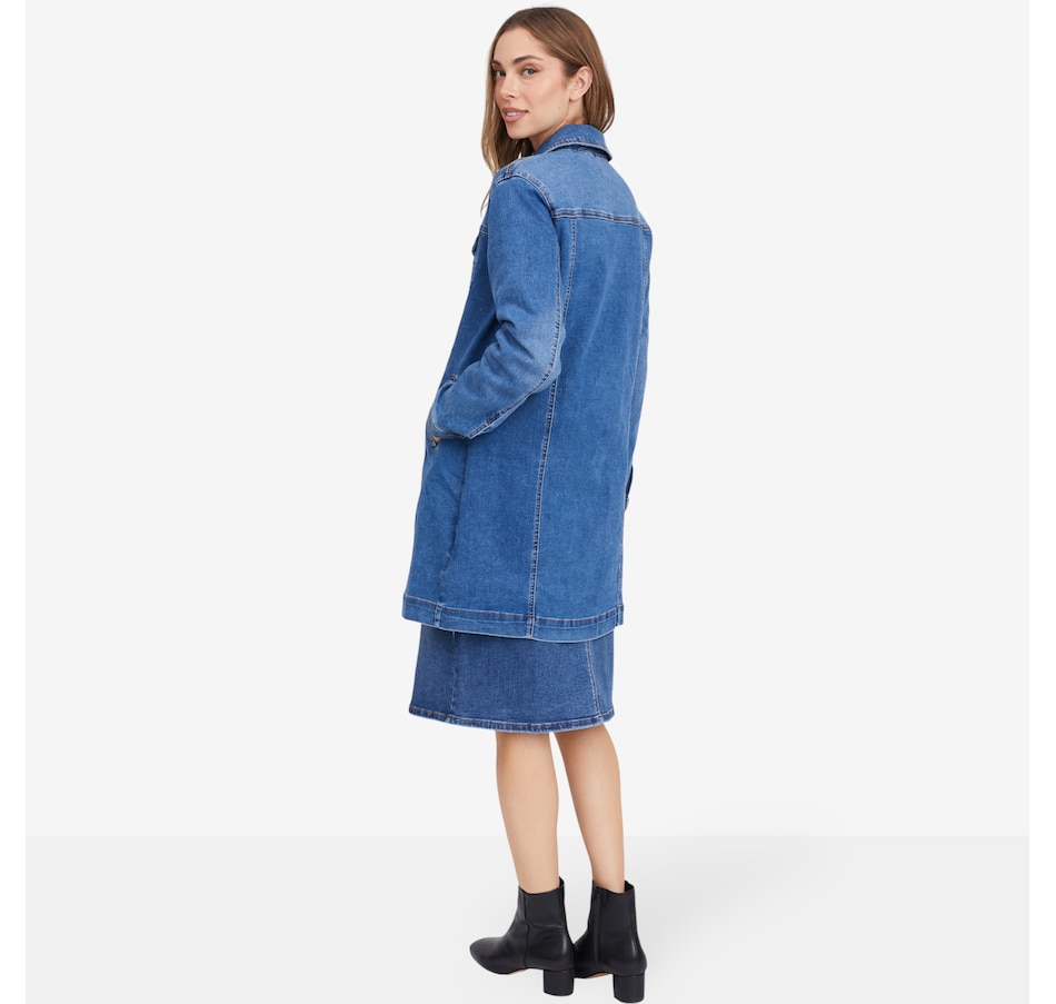 Image 102053_ALTMORE8.jpg, Product 102-053 / Price $149.90, Diane Gilman New Classic Stretch Longline Denim Car Coat from DG2 by Diane Gilman on TSC.ca's Fashion department