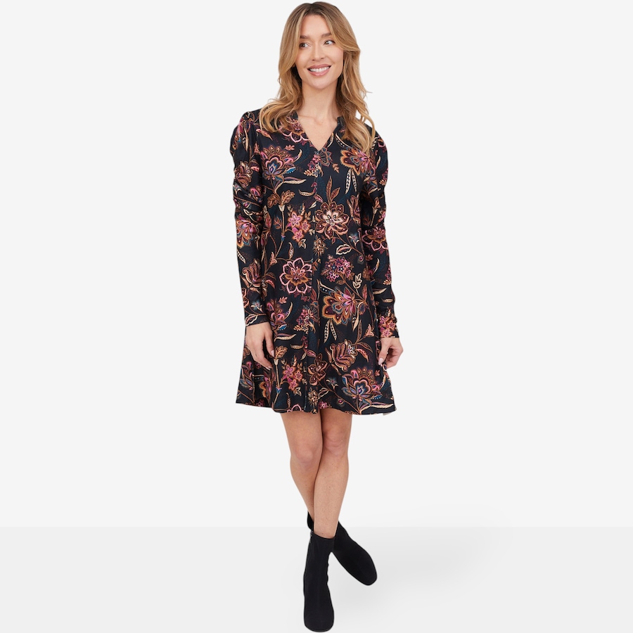 Image 102056_ALTMORE6.jpg, Product 102-056 / Price $39.88, Diane Gilman Printed Puff Sleeve A-Line Dress from DG2 by Diane Gilman on TSC.ca's Fashion department