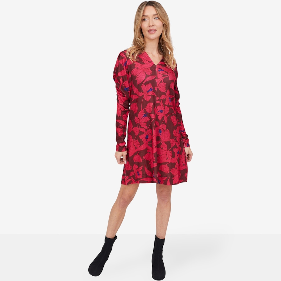 Image 102056_FLO.jpg, Product 102-056 / Price $39.88, Diane Gilman Printed Puff Sleeve A-Line Dress from DG2 by Diane Gilman on TSC.ca's Fashion department
